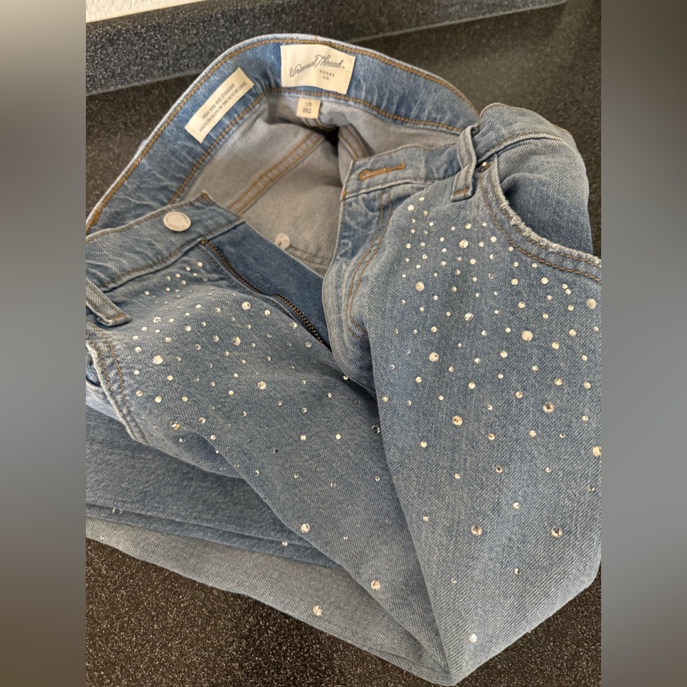 Universal Thread Light Blue Studded Skinny Jeans